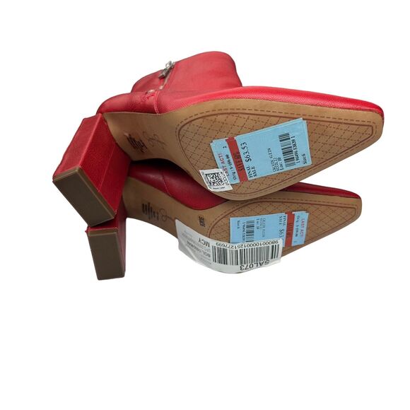 JESSICA SIMPSON Womens Red Timea Pointed Toe Block Heel Leather Booties 5.5 M - Picture 9 of 10